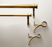 Online Designer Patio PB STANDARD DRAPE ROD & WALL BRACKET - BRASS FINISH