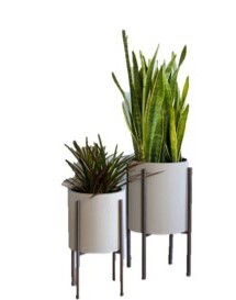 Online Designer Combined Living/Dining Pratcher 2-Piece Iron Pot Planter Set