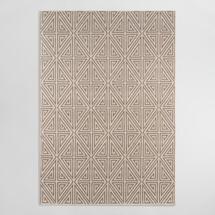 Online Designer Living Room Taupe Geometric Lattice Bali Indoor Outdoor Rug