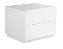 Online Designer Studio White Lacquer Nightstand