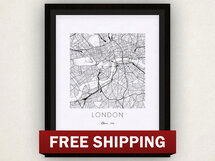 Online Designer Studio London Map Print