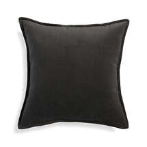 Online Designer Living Room Brenner Grey 20" Velvet Pillow with Down-Alternative Insert