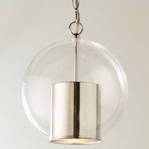 Online Designer Combined Living/Dining CAP AND GLOBE PENDANT (Polished Nickel)