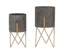 Online Designer Hallway/Entry Cosima 2-Piece Metal Pot Planter Set