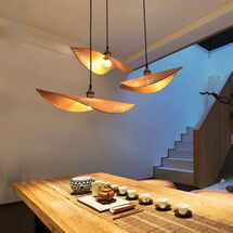 Online Designer Business/Office YONG - FR Chandelier, Bamboo Woven Pendant Light Decoration Chandelier Wicker Finish E27 V-intage Hanging Lights Close to Ceiling Light Fixtures for Dining Bedroom Living Room Cafe Teahouse