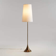 Online Designer Living Room Seguin Brushed Brass Metal Floor Lamp 67.5"