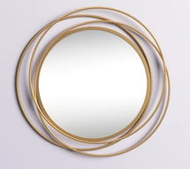 Online Designer Business/Office Metal Room Wall Mirror with Overlapping Circles