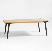 Online Designer Combined Living/Dining Lakin 81"-119" White Oak Wood Extendable Dining Table