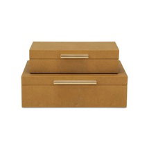 Online Designer Hallway/Entry Rebeka 2 Piece Faux Leather Decorative Box Set