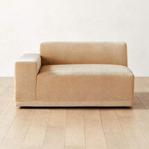 Online Designer Combined Living/Dining Faible Wheat Performance Velvet Chair with Left-Arm