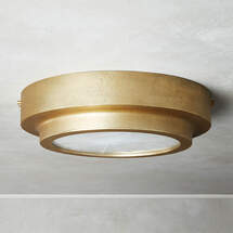 Online Designer Combined Living/Dining NINA ALABASTER BRASS FLUSH MOUNT LIGHT LARGE