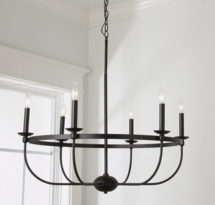 Online Designer Combined Living/Dining Simply Black Basket Chandelier