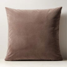 Online Designer Bedroom Vinette Brown Merino Wool And Velvet Throw Pillow With Down-Alternative Insert 23"