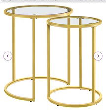 Online Designer Living Room Baina 23.5'' Tall Glass Frame Nesting Tables