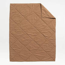 Online Designer Bedroom Supersoft Brulee Brown 100% Organic Cotton Gauze Kids Full/Queen Quilt