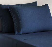 Online Designer Kids Room BELGIAN FLAX LINEN SHEET SET - MIDNIGHT