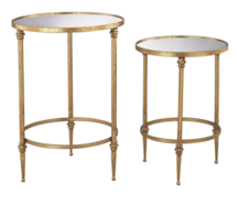 Online Designer Living Room Beville Mirrored Glass Top Nesting Tables