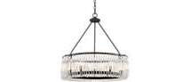 Online Designer Living Room Capilla Clear Crystal 26"W Matte Black Pendant Chandelier
