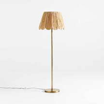 Online Designer Nursery Greta Scalloped Raffia Floor Lamp