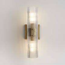 Online Designer Bathroom Soleil Fluted Glass 2-Light Wall Sconce Set of 2