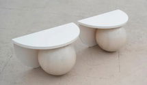 Online Designer Bedroom SOFT Beige Night Stands / Bed Side Tables