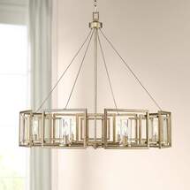 Online Designer Living Room Marco 35 1/2" Wide White Gold 8-Light Chandelier 
