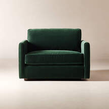Online Designer Living Room MALEA GREEN VELVET CHAIR AND A HALF