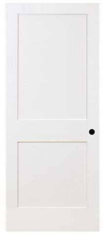 Online Designer Bathroom Steves & Sons 2-Panel Square Shaer White Solid Core Wood Door