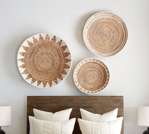 Online Designer Combined Living/Dining Sunny Handwoven Basket Wall Art
