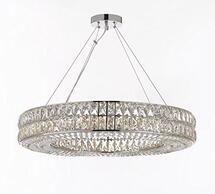 Online Designer Living Room Crystal Spiridon Ring Chandelier Modern / Contemporary Lighting Pendant 32" Wide