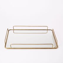 Online Designer Living Room Fishs Eddy Gilded Cafe Mirror Tray - Brass