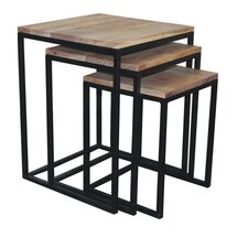Online Designer Living Room Acacia Wood 3 Piece Nesting Tables