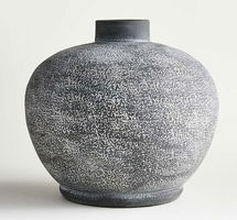 Online Designer Combined Living/Dining Ophelia Matte Black Round Vase 10"