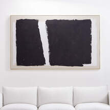 Online Designer Home Office "Dark Modern Moment" Framed Hand-Painted Raw Canvas Wall Art 49"x81"