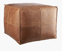 Online Designer Living Room Leather Square Brown Pouf