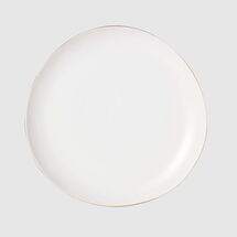 Online Designer Living Room Organic Shaped Porcelain Dinner Plates - Gold Rimmed - set of 4