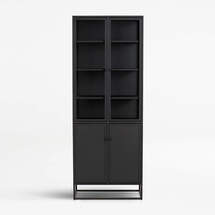Online Designer Home Office Casement 32" Black Storage Cabinet