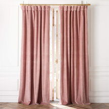 Online Designer Living Room Smoked Mauve Organic Cotton Velvet Window Curtain Panel 48"x96''