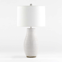 Online Designer Bedroom Cane White Table Lamp, Set of 2
