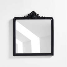 Online Designer Combined Living/Dining Levon Black Carved Wood Wall Mirror by Leanne Ford