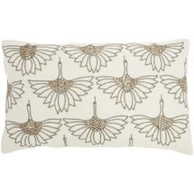 Online Designer Bedroom 12" X 20" Ivory Cotton Throw Pillow