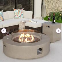 Online Designer Patio Kinzie Concrete Propane Fire Pit Table