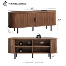 Online Designer Home Office Jalonda Modern Wood TV Stand with Storage and Shelves to Fit up to 80" TVs