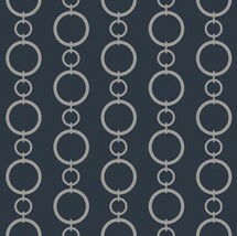 Online Designer Home/Small Office WAVERLY 27' X 27" CHAIN STRIPE ROLL WALLPAPER