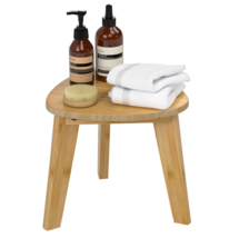Online Designer Bathroom Beautiful Bamboo Shower Bench-Non-Slip Waterproof Shower Stool For Shaving Legs Small Corner Shower Foot Rest Bathroom Bath Seat Spa Foot Rest Shaving Stool, Natural