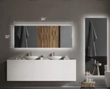 Online Designer Bathroom Aevar Simple & Modern Back LED Lighted Anti-Fog Bathroom/Vanity Mirror with Tempered Glass & ETL