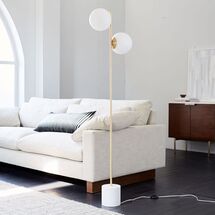 Online Designer Combined Living/Dining Sphere + Stem Floor Lamp - Brass
