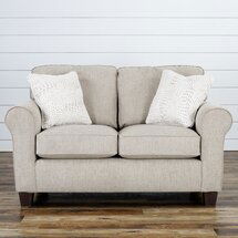 Online Designer Combined Living/Dining 61.75" Rolled Arm Loveseat with Reversible Cushions