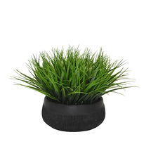 Online Designer Business/Office 9'' Faux Foliage Grass in Ceramic Decorative Vase