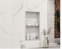 Online Designer Bathroom NS-02-WHT 12.6" W x 24.4" H Shower Niche By Badeloft